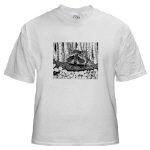 Raccoon Pen and Ink White T-Shirt by NANCE